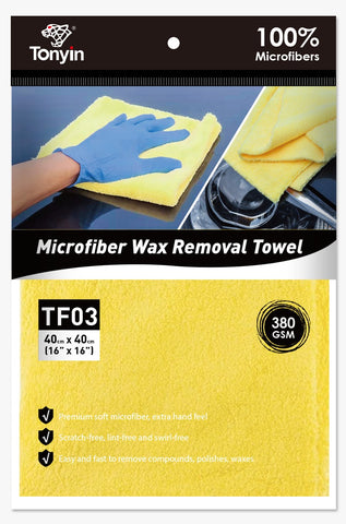 TONYIN MICROFIBER WAX REMOVAL TOWEL 380GSM (LASER CUT, SEAMLESS)