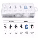 100pcs Mixed Auto Fastener Clip Car